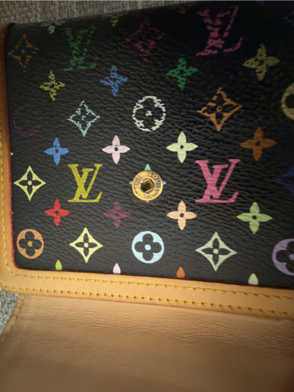 Louis Vuitton Black Multicolor Monogram Compact Wallet - Picture 2 of 16